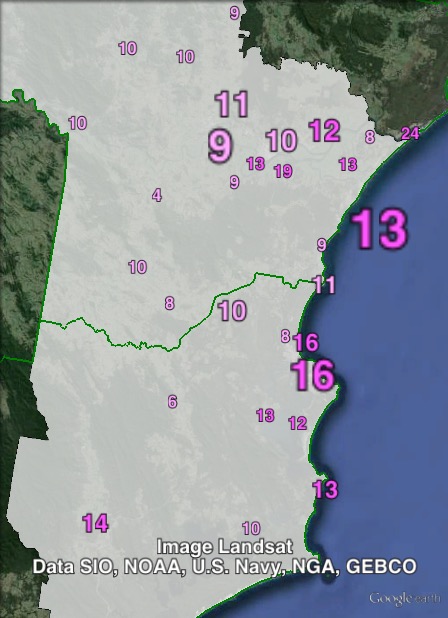 Labor primary votes in Myall Lakes at the 2011 NSW state election.