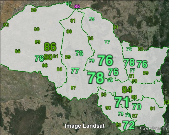 Two-party-preferred votes in Northern Tablelands at the 2011 NSW state election.