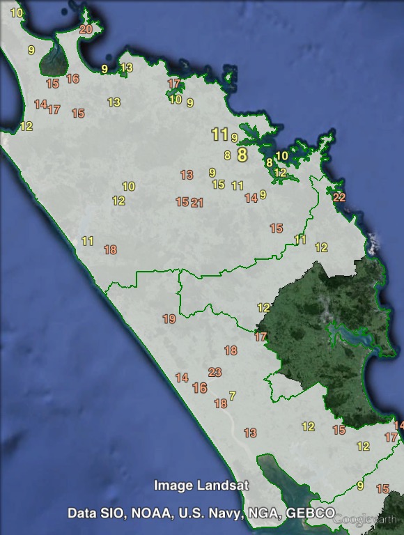 New Zealand First party votes in Northland at the 2015 New Zealand general election.