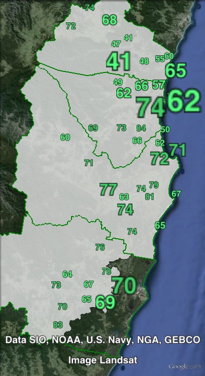 Nationals primary votes in Oxley at the 2011 NSW state election.