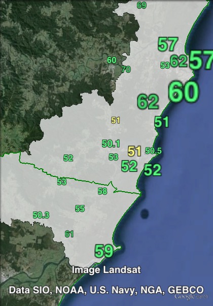 Two-candidate-preferred votes in Port Macquarie at the 2011 NSW state election.