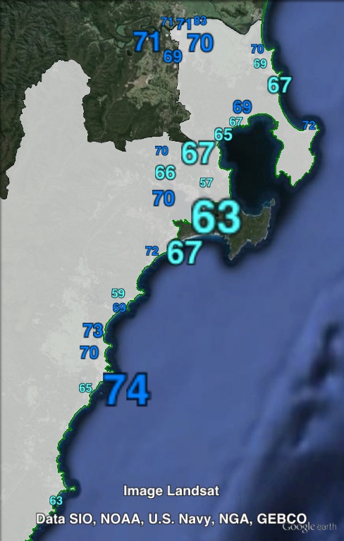 Two-party-preferred votes in South Coast at the 2011 NSW state election.