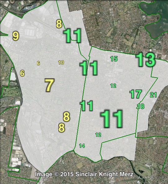 Greens primary votes in Strathfield at the 2011 NSW state election.