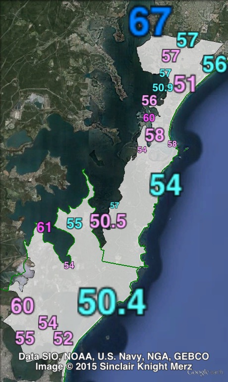 Two-party-preferred votes in Swansea at the 2011 NSW state election.