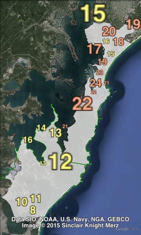 Primary votes for independent candidate Gillian Sneddon in Swansea at the 2011 NSW state election.