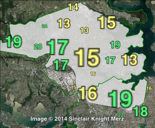 Greens primary votes in Willoughby at the 2011 NSW state election.