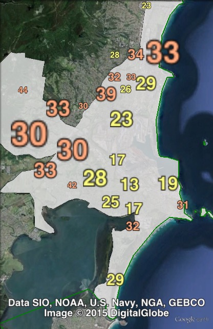 Primary votes for independent candidate Gordon Bradbery in Wollongong at the 2011 NSW state election.