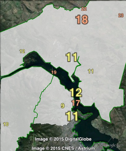 Primary votes for independent candidate Deirdre Flint in Hobart parts of Derwent at the 2011 Derwent by-election.