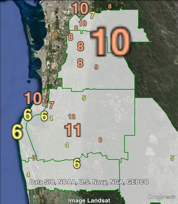 Palmer United primary votes in Canning at the 2013 Australian federal election.