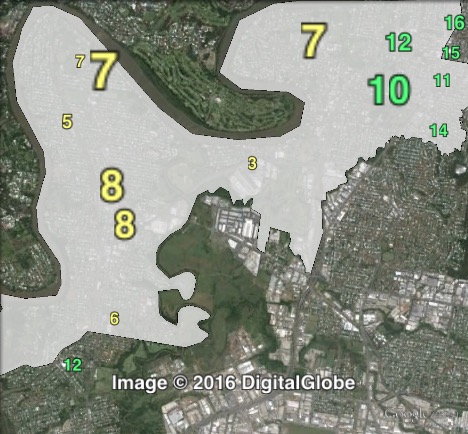 Greens primary votes for councillor in Tennyson at the 2012 Brisbane City Council election.