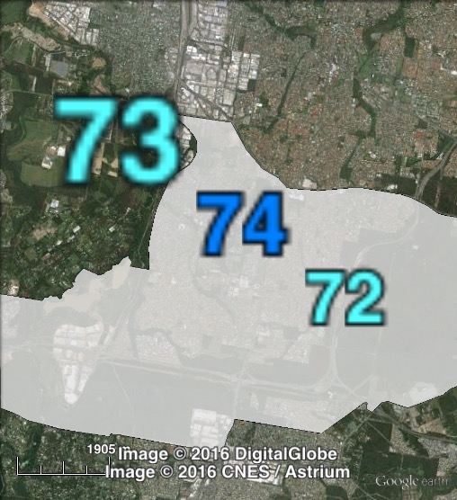 Two-party-preferred votes for mayor in Calamvale at the 2012 Brisbane City Council election.