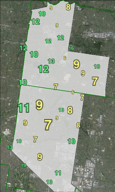 Greens primary votes in Chisholm at the 2013 federal election.