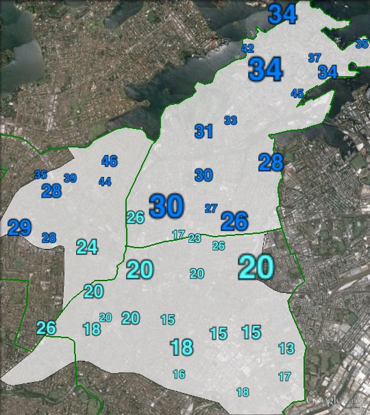 Liberal primary votes in Grayndler at the 2013 federal election.