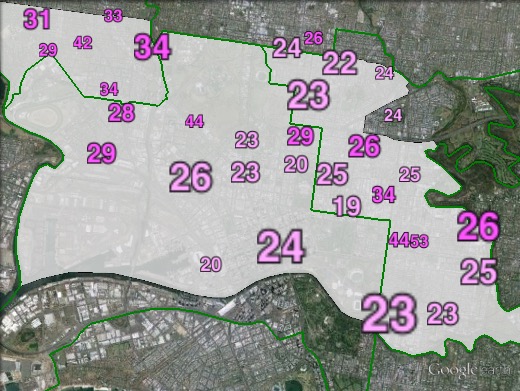 Labor primary votes in Melbourne at the 2013 federal election.