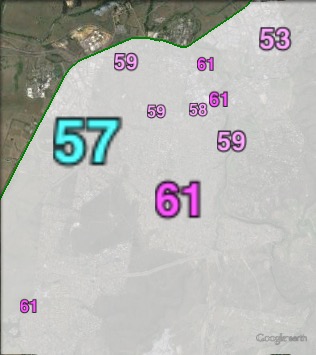 Two-party-preferred votes in Queanbeyan at the 2013 federal election.