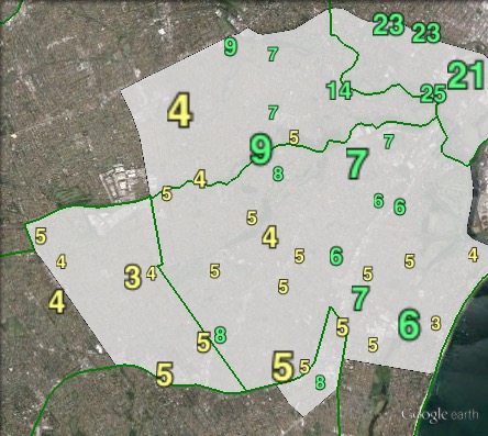 Greens primary votes in Barton at the 2013 federal election.