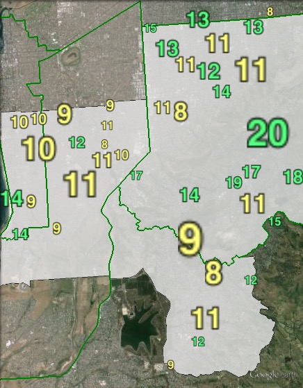 Greens primary votes in Boothby at the 2013 federal election.