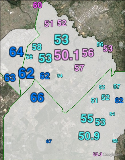 Two-party-preferred votes in Burt at the 2013 federal election.