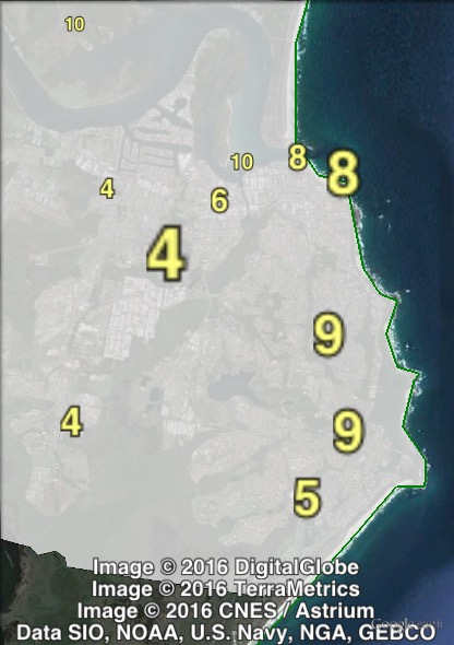 Greens primary votes in Port Macquarie at the 2013 federal election.