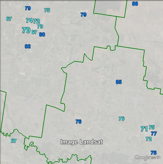 Two-party-preferred votes in Griffith and Leeton at the 2013 federal election.