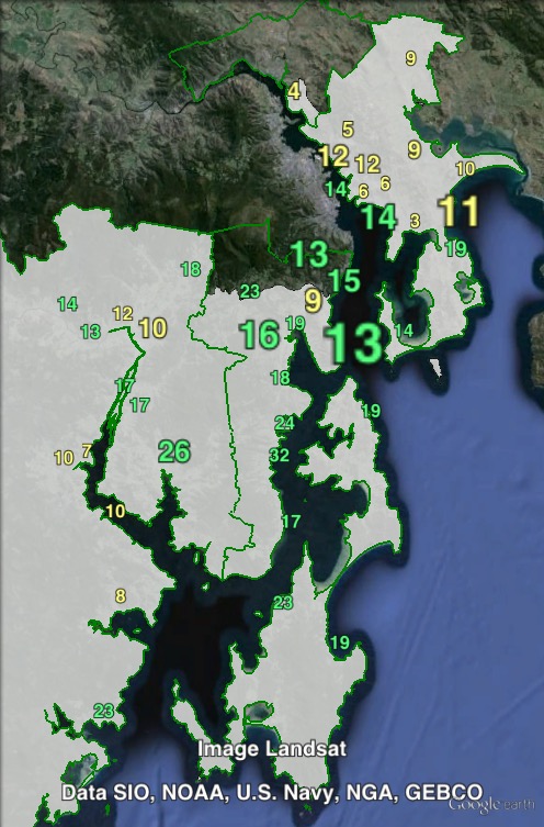 Greens primary votes in Franklin at the 2013 federal election.