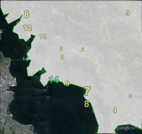 Greens primary votes in the Clarence area at the 2013 federal election.