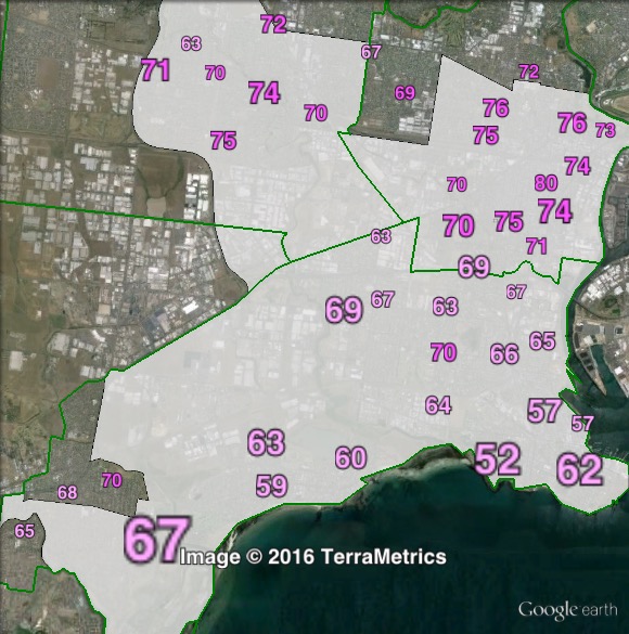 Two-party-preferred votes in Gellibrand at the 2013 federal election.