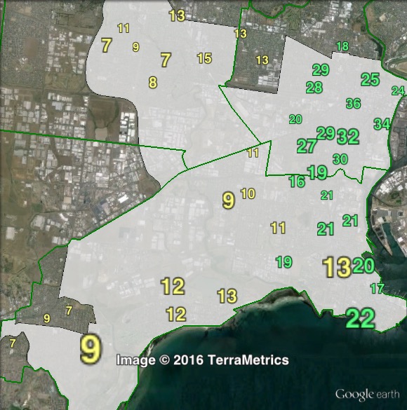 Greens primary votes in Gellibrand at the 2013 federal election.