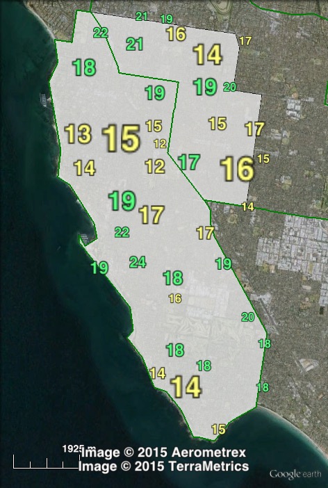 Greens primary votes in Goldstein at the 2013 federal election.