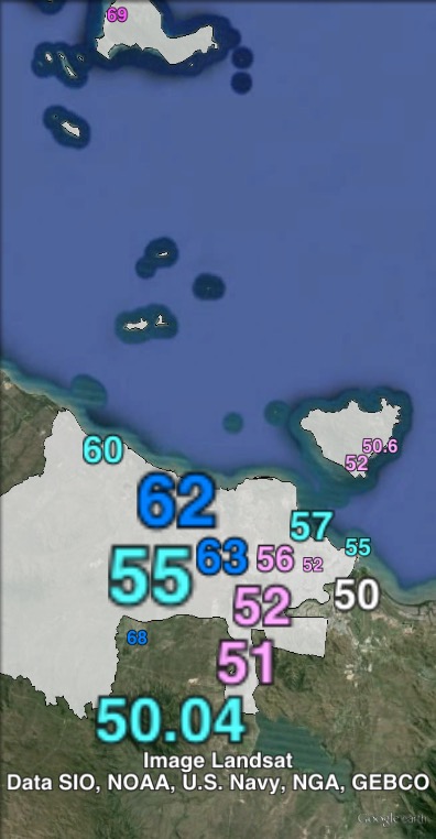 Two-party-preferred votes in Herbert at the 2013 federal election.