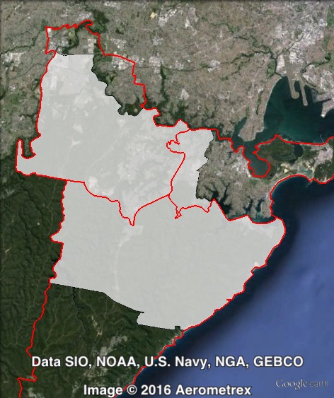 Map of Hughes' 2013 and 2016 boundaries. 2013 boundaries marked as red lines, 2016 boundaries marked as white area. Click to enlarge.