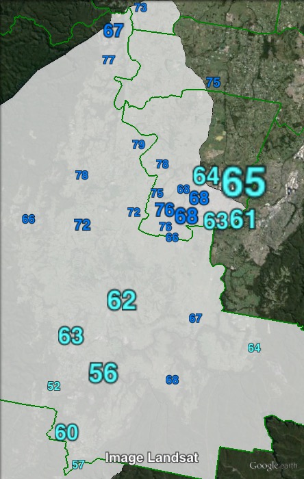 Two-party-preferred votes in north-eastern Hume at the 2013 federal election.