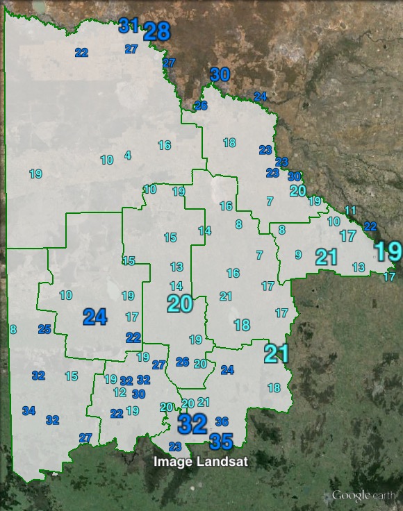 Liberal primary votes in Mallee at the 2013 federal election.