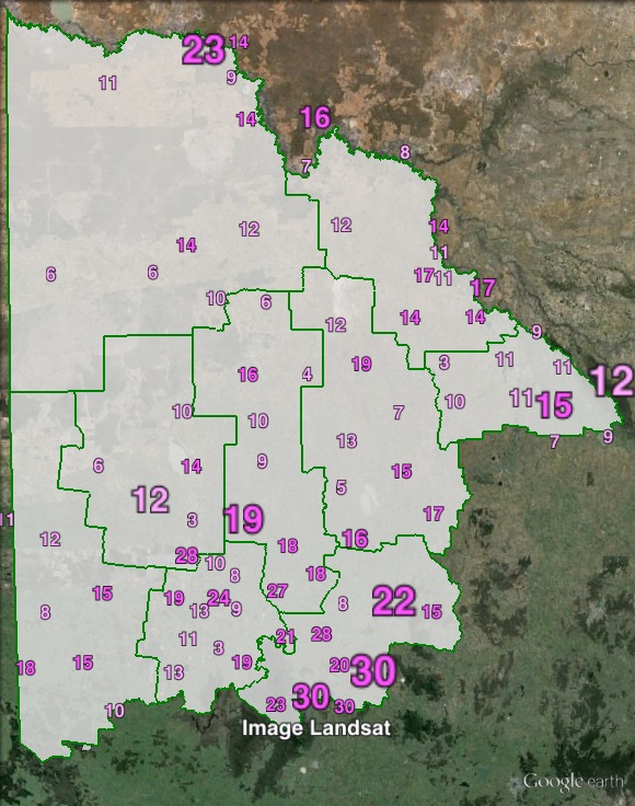 Labor primary votes in Mallee at the 2013 federal election.