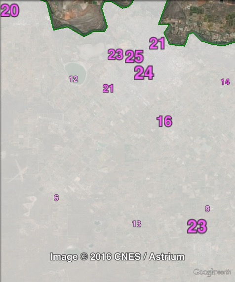 Labor primary votes in Mildura at the 2013 federal election.