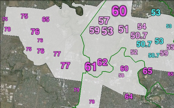 Two-party-preferred votes in Maribyrnong at the 2013 federal election.