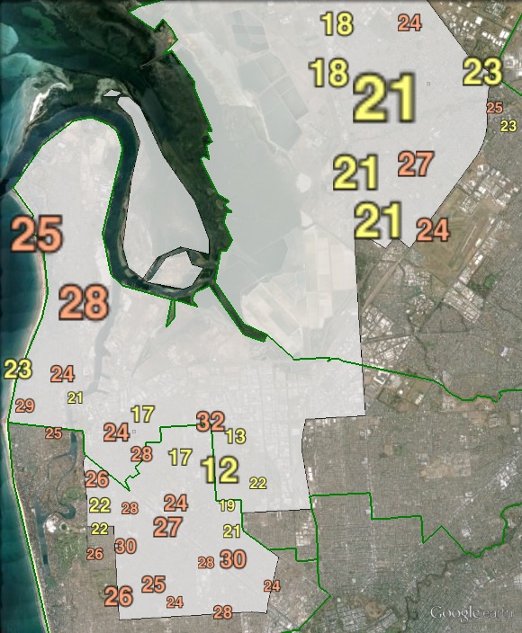 Senate primary votes for the Nick Xenophon group in Port Adelaide at the 2013 federal election.