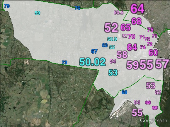 Two-party-preferred votes in Werriwa at the 2013 federal election.